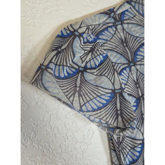 Sweet Pea Stacy Frati Womens Y2K Blue Retro Geometric Mesh Top Size S Fairy - Picture 3 of 5